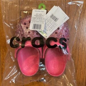 Crocs Pink Glitter Clogs